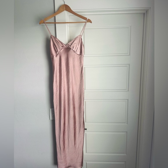 Mink Satin Maxi Dress - Picture 5 of 13
